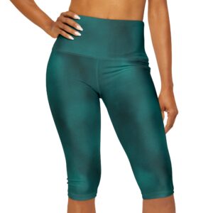 Jade Marble High Waisted Capris With Pockets