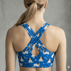 Blue Cartoon Dog Sports Bra Top