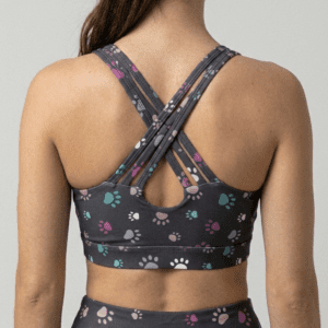 Grey PawPrint Sports Bra Top